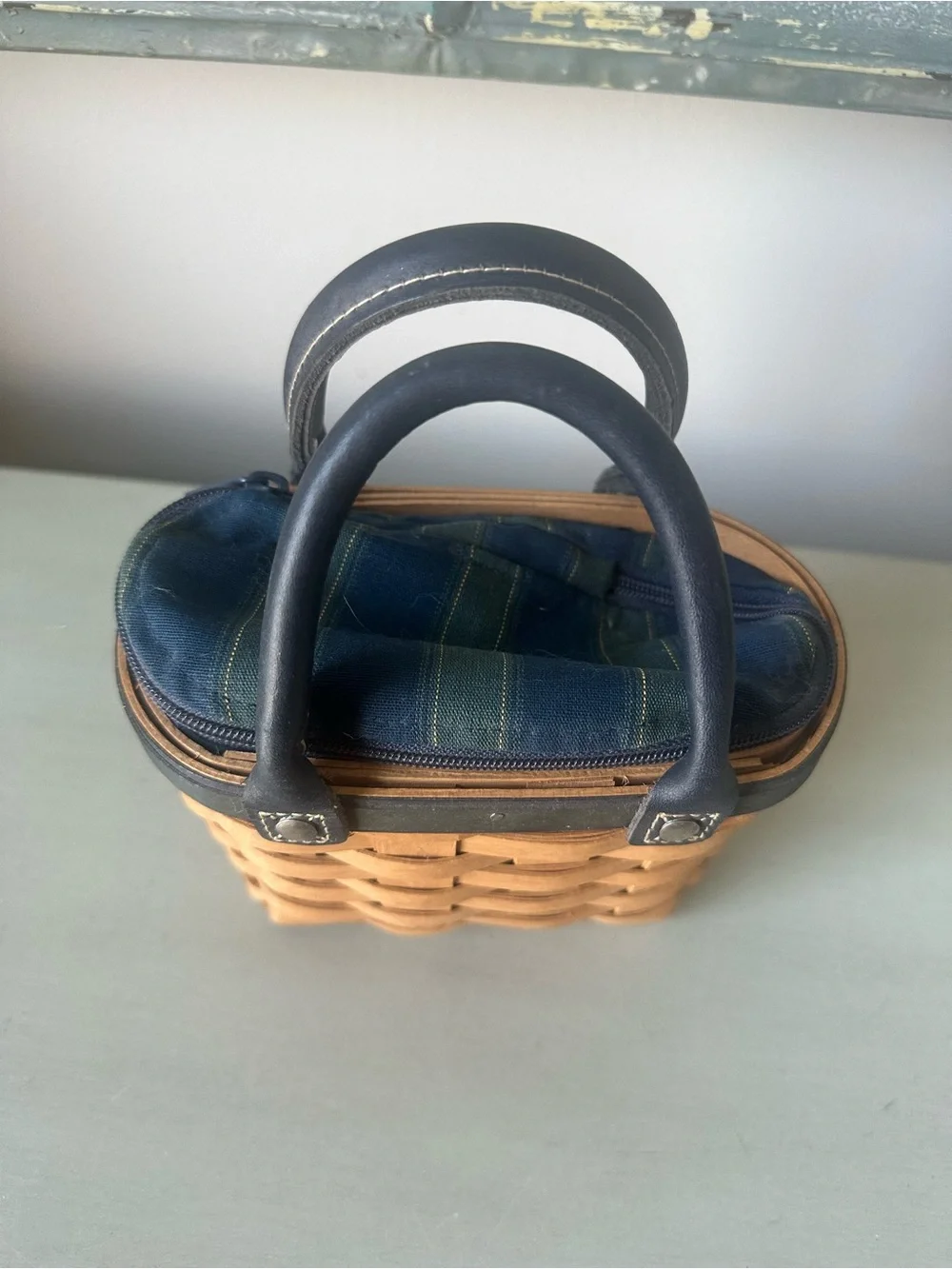 Vintage Longaberger collector club renewal mini purse basket liner and protector
